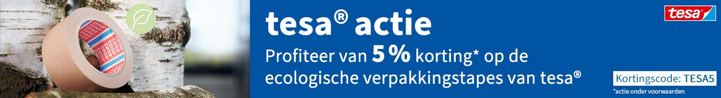 Profiteer van 5% korting op de ecologische verpakkingstapes van tesa® (afbeelding)